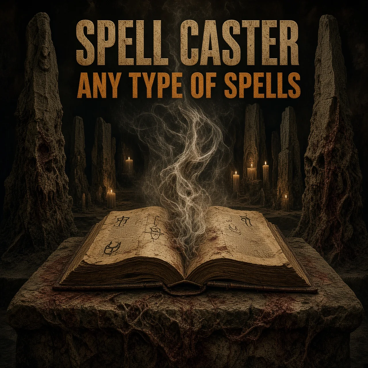 Additional custom spell casting ritual artwork showing the darker occult theme of this service